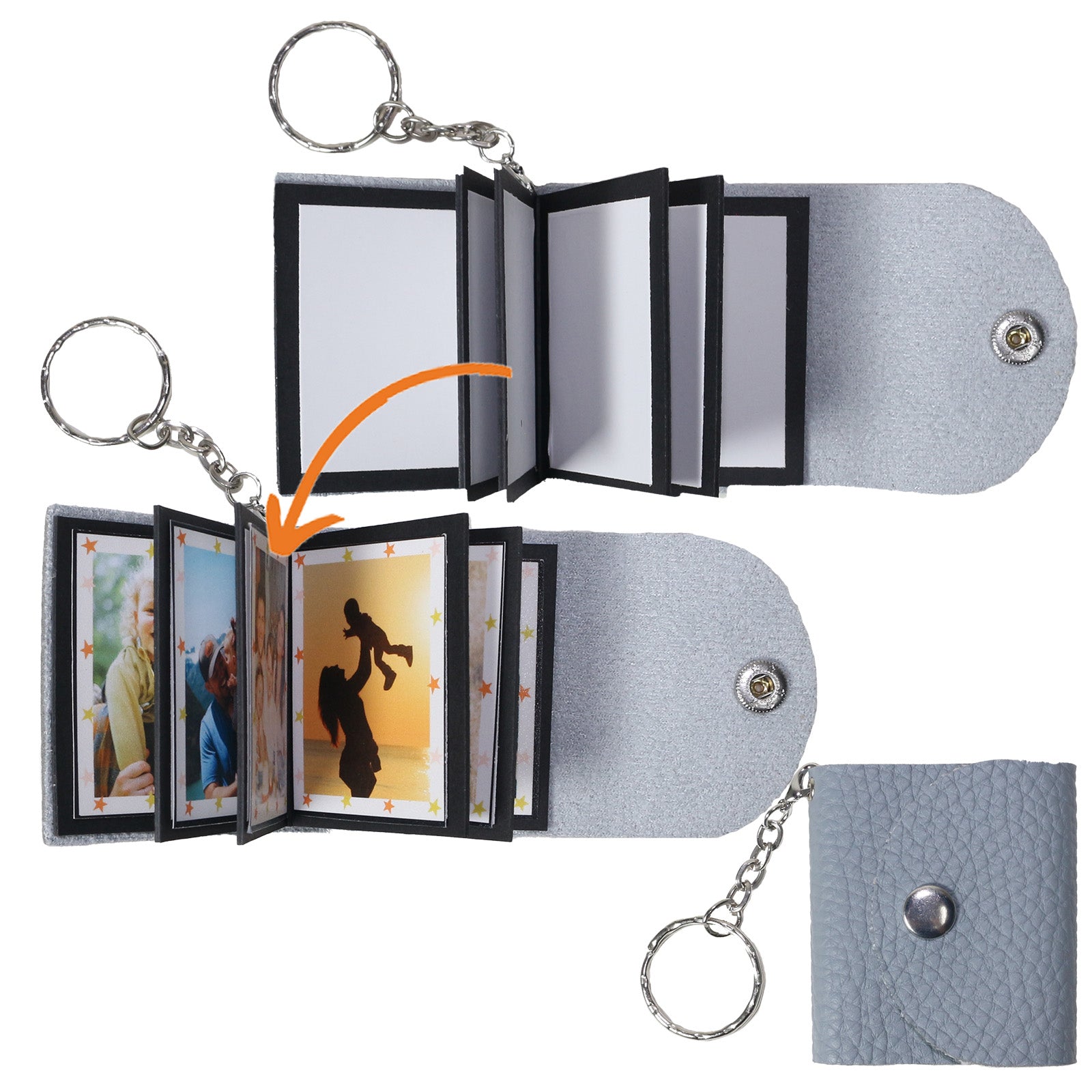 Mini Photo Keychain,Picture Keychains (White) Personalized Album for Family, Boyfriend, Couples, Dog, Friends - uniqicon