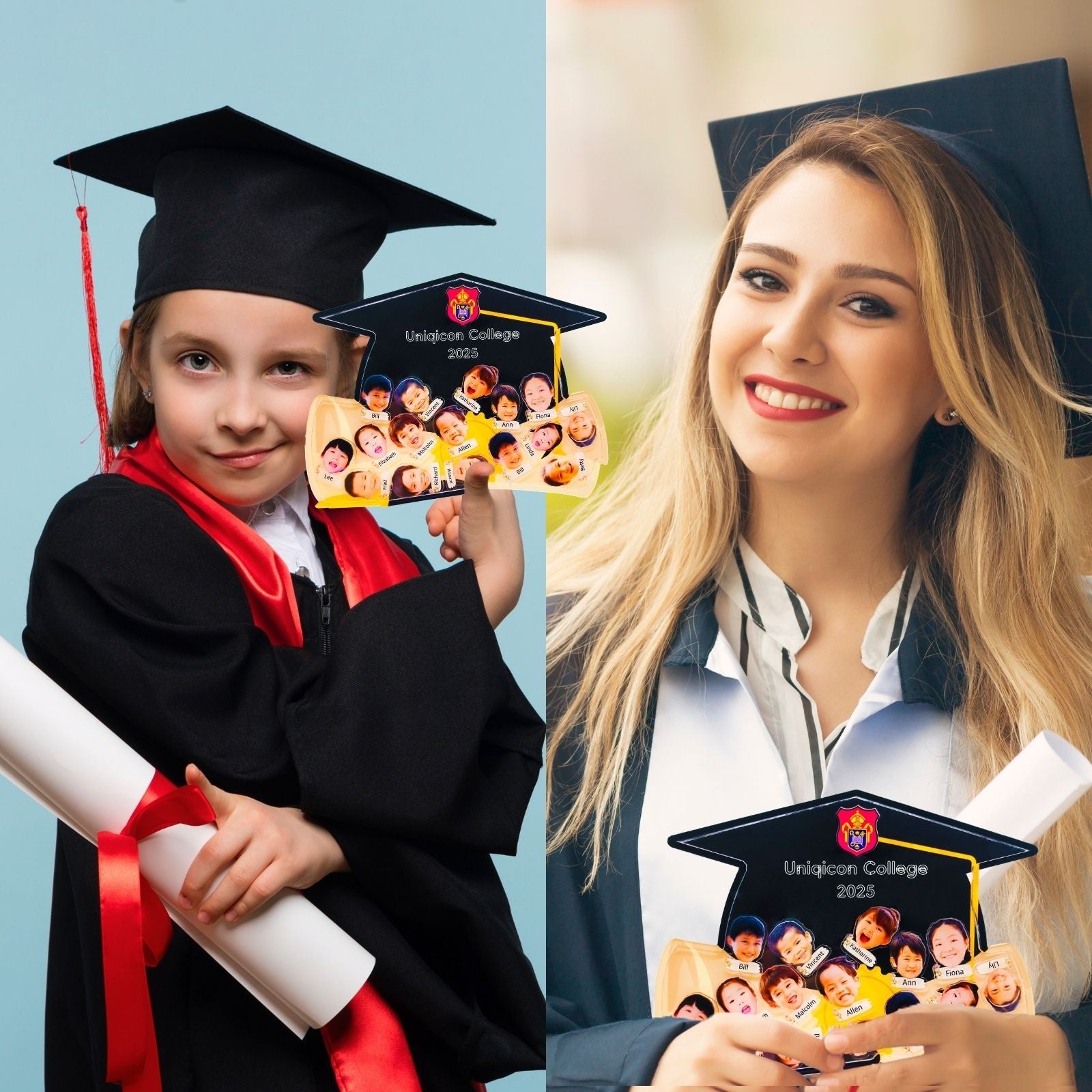 Personalised 4D Shaker Graduation Photo Frame Gift,Gifts From Nursery Primary School Leavers,Leaving College To Teachers For Her Him Daughter - uniqicon