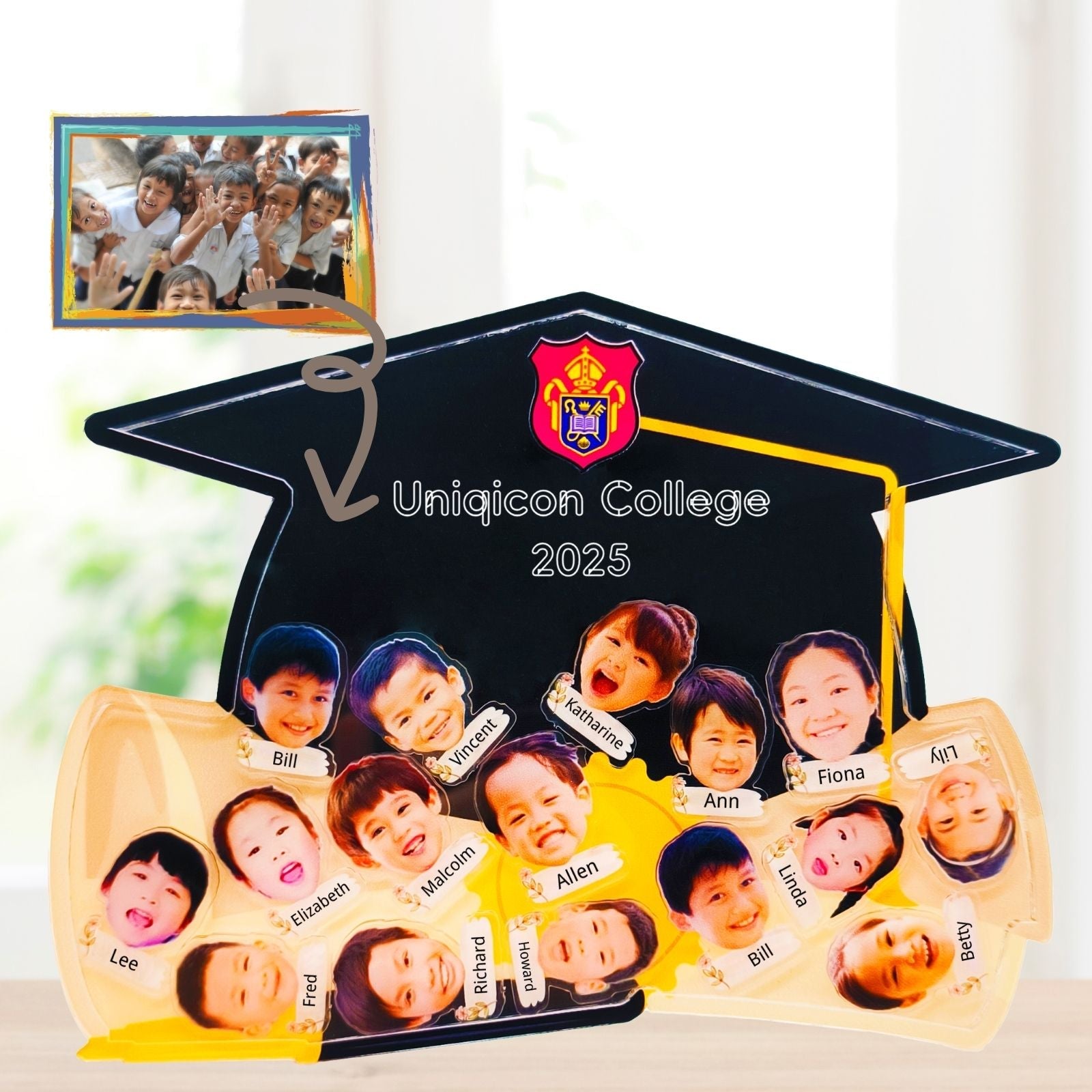 Personalised 4D Shaker Graduation Photo Frame Gift,Gifts From Nursery Primary School Leavers,Leaving College To Teachers For Her Him Daughter - uniqicon