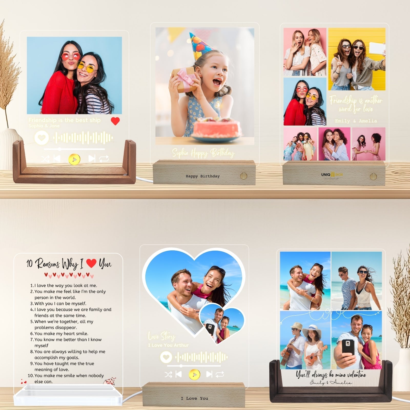 Gifts for Couple, Personalised Spotify Plaque Heart Photo Frame,Anniversary Wedding Gifts for Couples, Custom Music Picture Plaque Birthday Gift for Husband Girlfriend Boyfriend - uniqicon