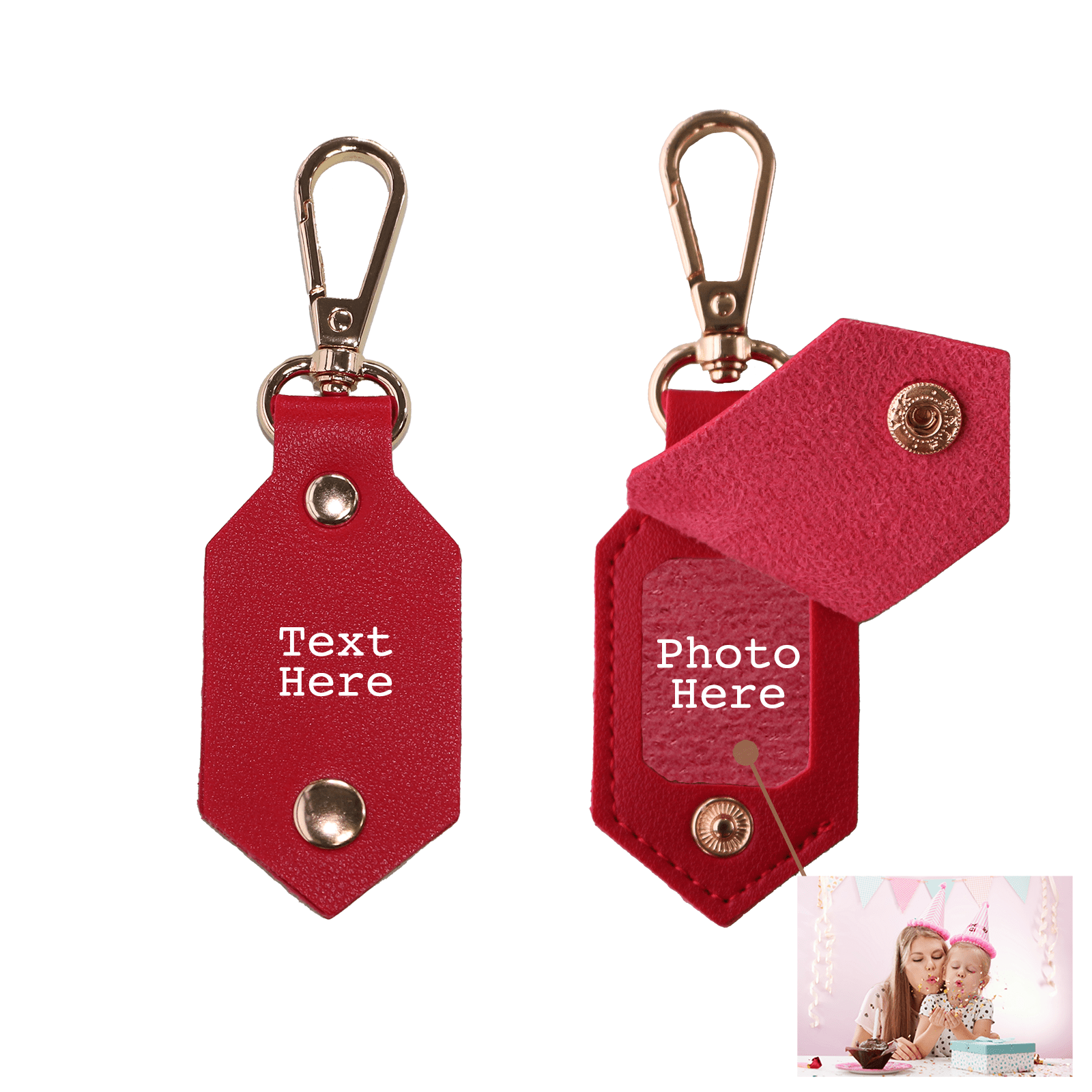 Personalised Picture Key Chains,Custom Keychain With Picture, Llaveros(Rose red) Personalizados Customized Keychain Gifts For Women Boyfriend Husband Mens - uniqicon