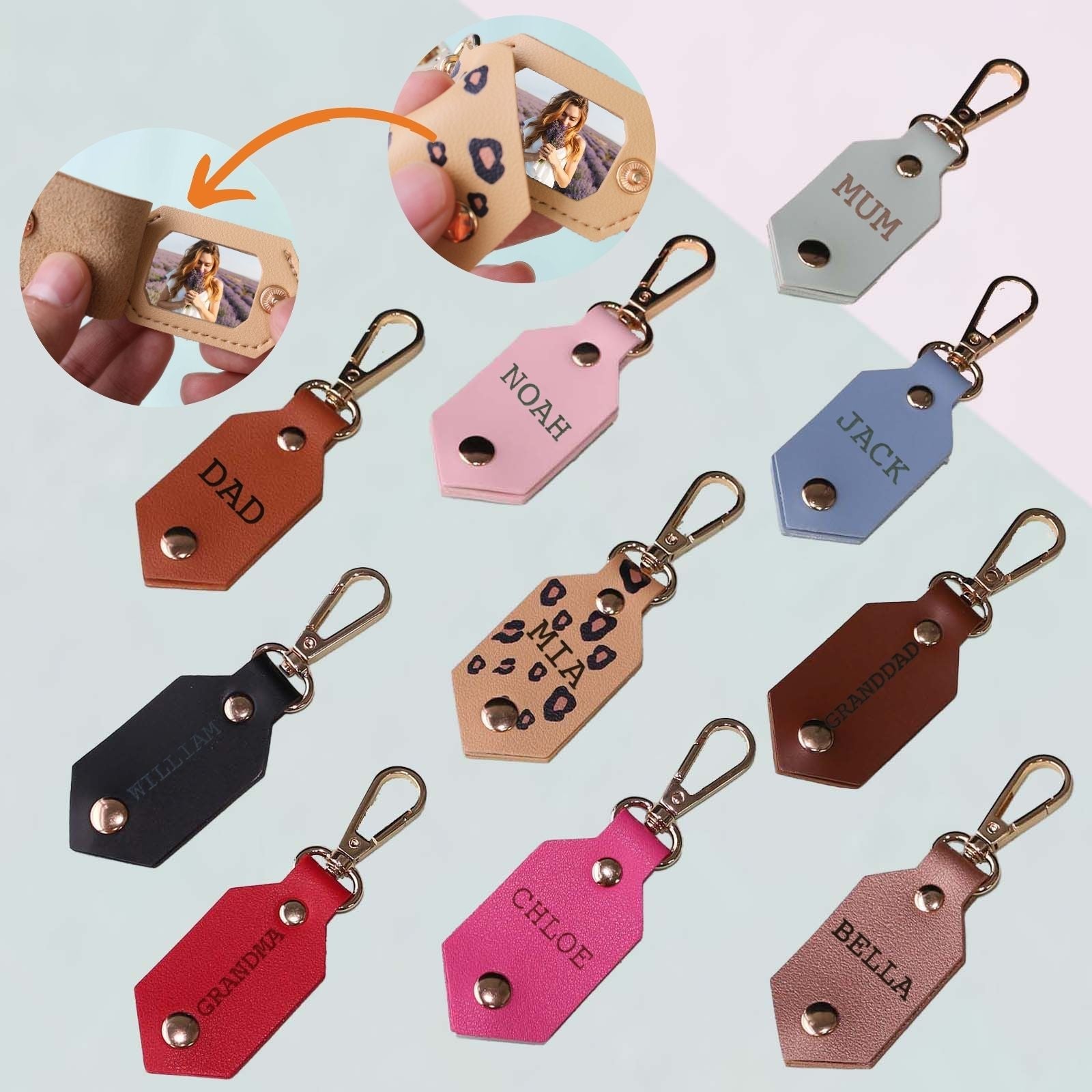 Personalised Picture Key Chains,Custom Keychain With Picture, Llaveros(Rose red) Personalizados Customized Keychain Gifts For Women Boyfriend Husband Mens - uniqicon