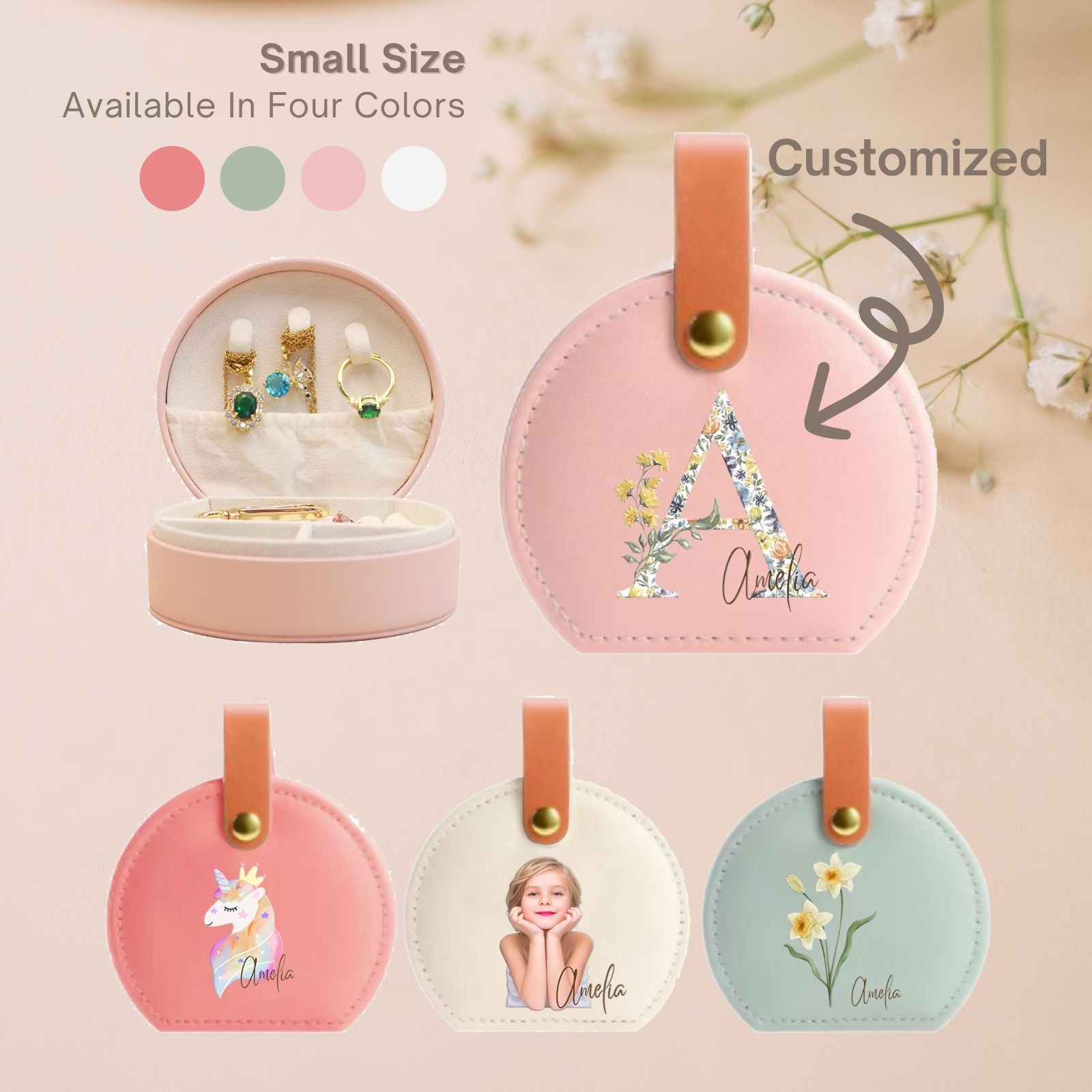 Personalised Small Jewellery Box,Holiday Travel Essentials Presents Organiser Gift,Travel Small Organiser Gift,Holiday Essentials Presents - uniqicon