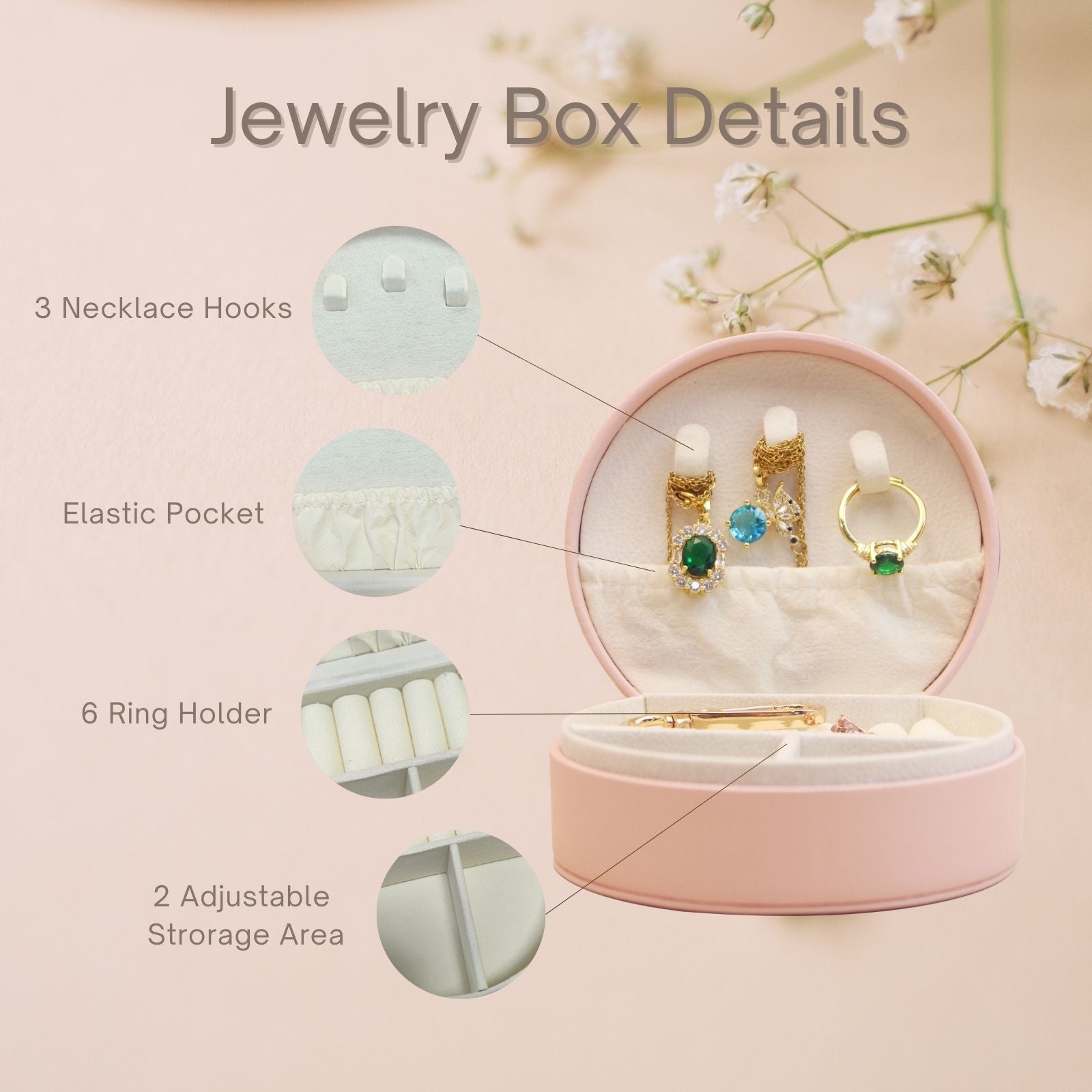 Personalised Small Jewellery Box,Holiday Travel Essentials Presents Organiser Gift,Travel Small Organiser Gift,Holiday Essentials Presents - uniqicon