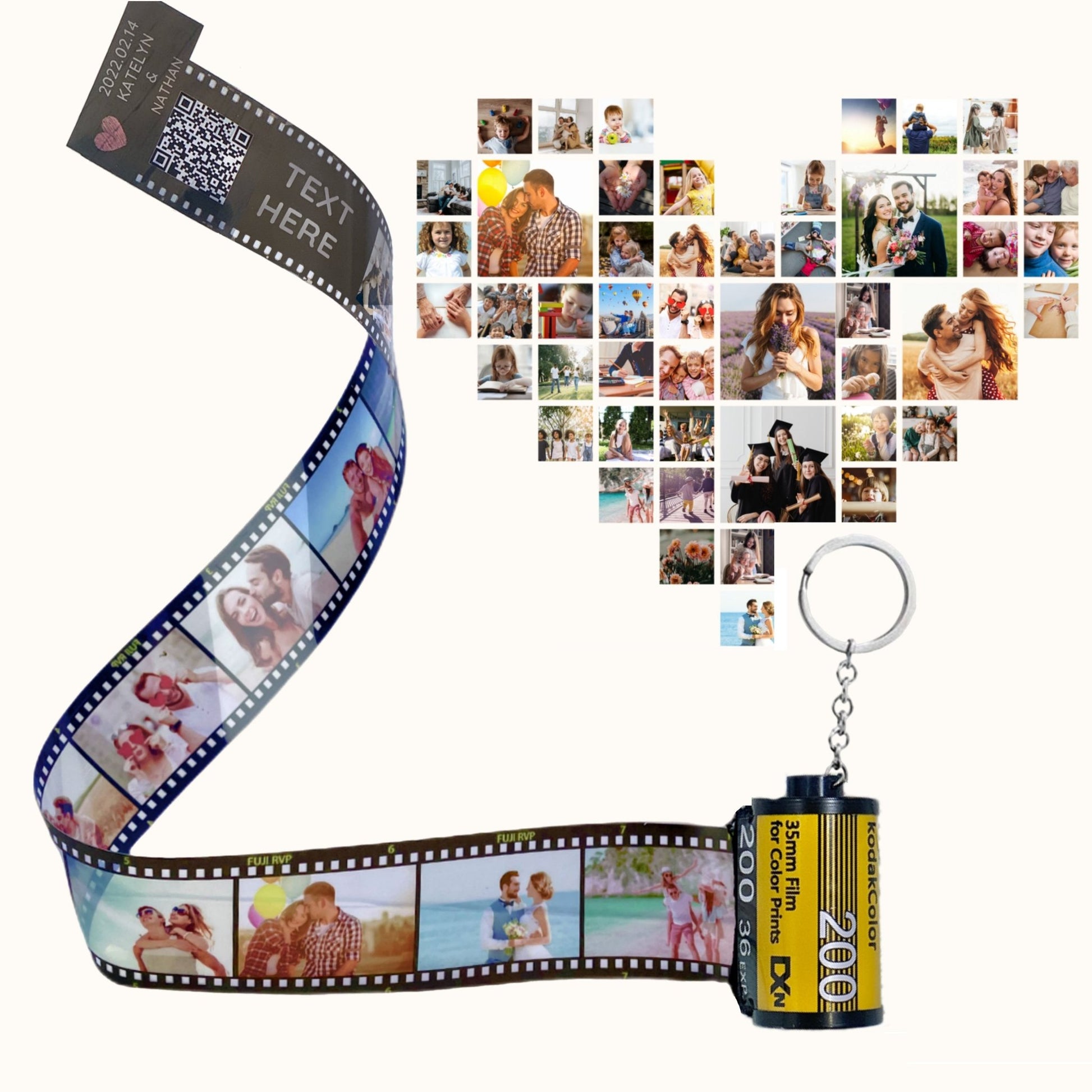 Personalized Customized Memory Retro Camera Film HD Photo Album Film Roll Keychain F4 Voice Message Creative Birthday Valentine Christmas Graduation Friend Anniversary Gift Souvenir Customized Handmade - uniqicon