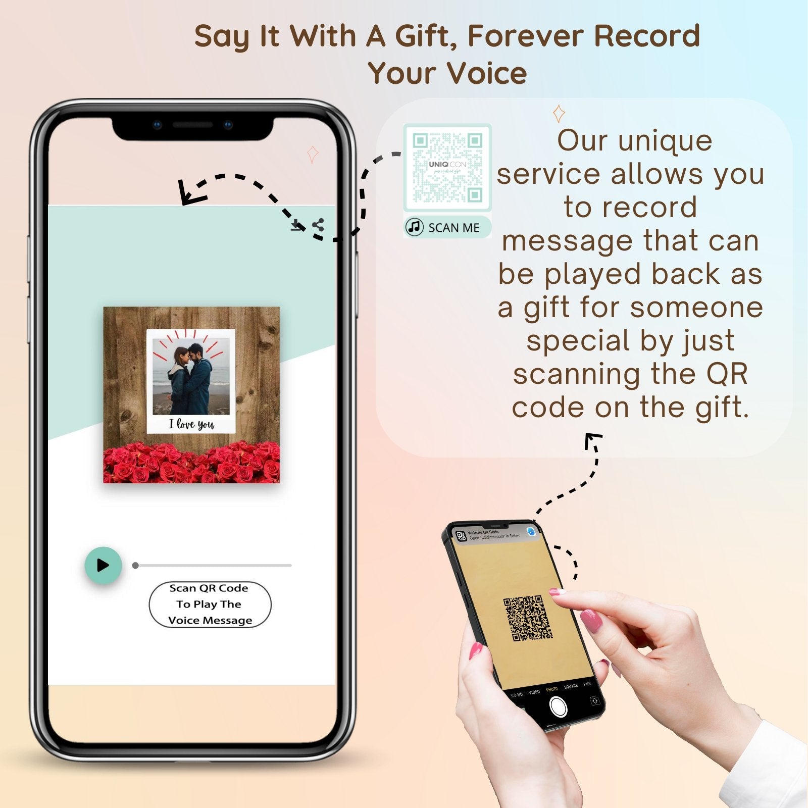 uniqicon Spotify Plaque QR Code music Acrylic picture frames Birthday Personalized Gifts for boyfriend women him sister - uniqicon